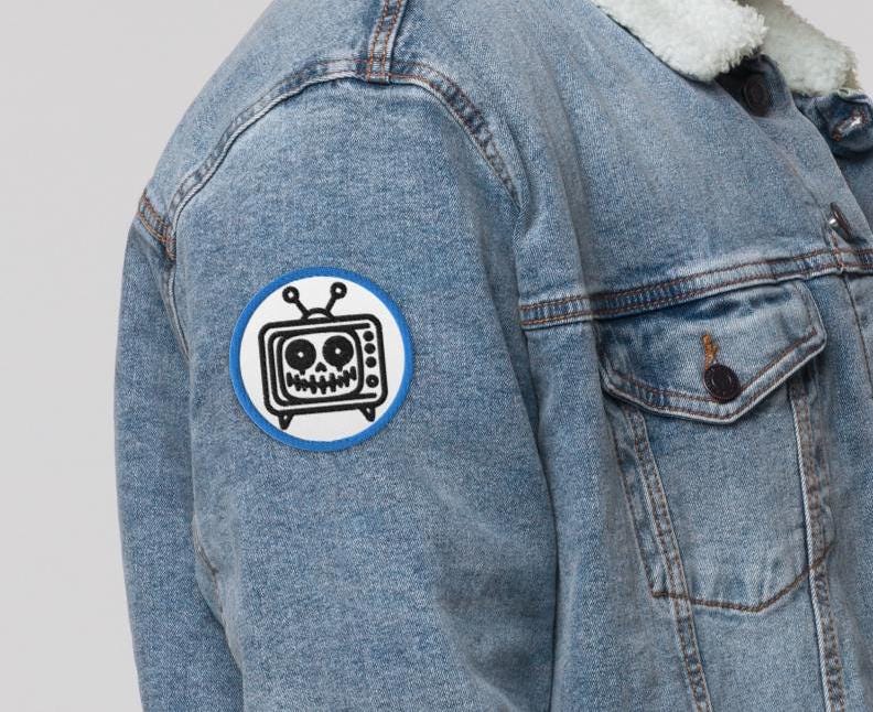 Grunge Weirdcore TV Head Embroidered Patch