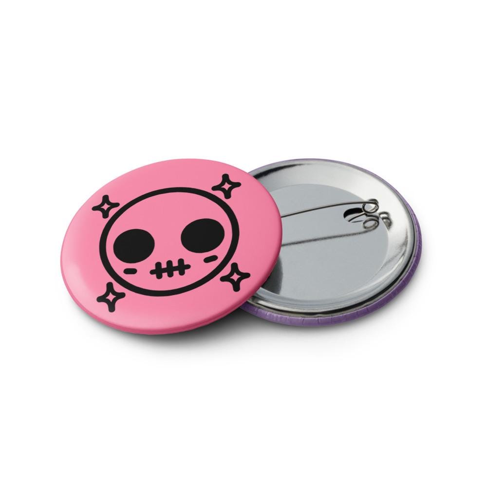 Weirdcore Pastel Goth Sigil Anime Button Pins Set