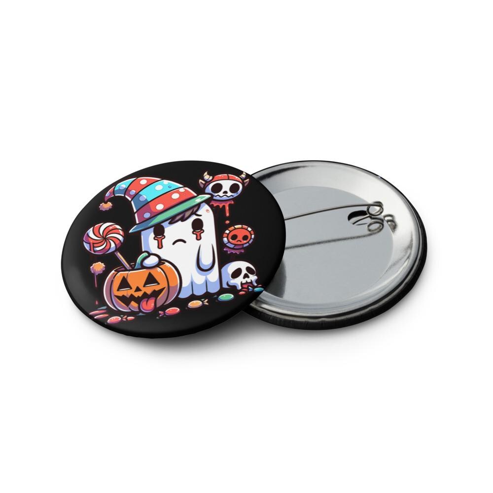 Spooky Cute Weirdcore Sad Ghosts Set of 5 Halloween Button Pins