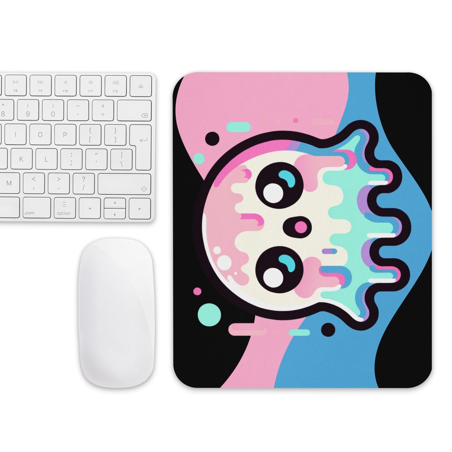 Spooky Cute Pastel Bubble Kawaii Anime Ghost Gaming Dorm Office Desk Mouse Pad Weirdcore Grunge Decor