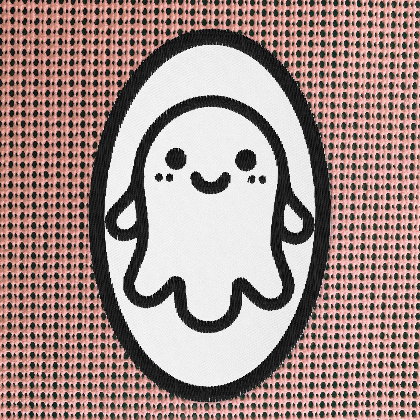 Creepy Cute Weirdcore Grunge Ghost Embroidered Iron On Sew On Patch White Background