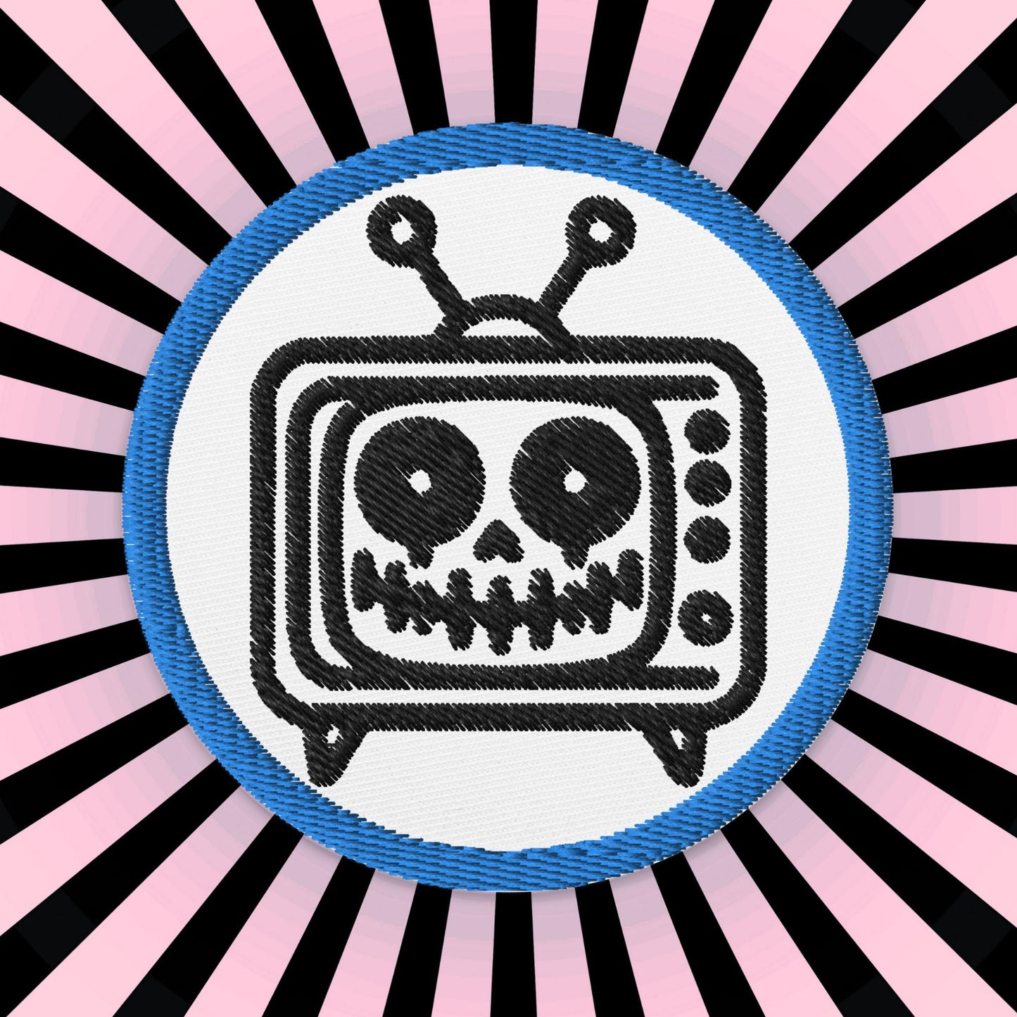 Grunge Weirdcore TV Head Embroidered Patch