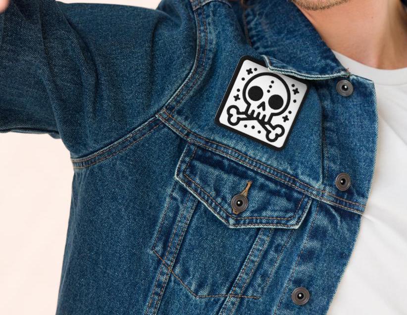 Spooky Cute Weirdcore Grunge Bubble Skull Goth Embroidered Patch