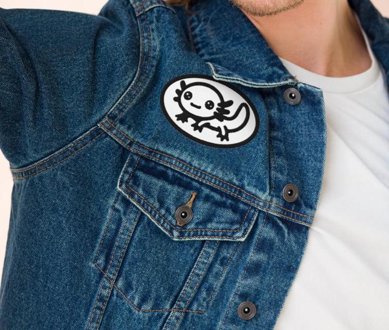 Cute Weirdcore Axolotl Grunge Embroidered Patch