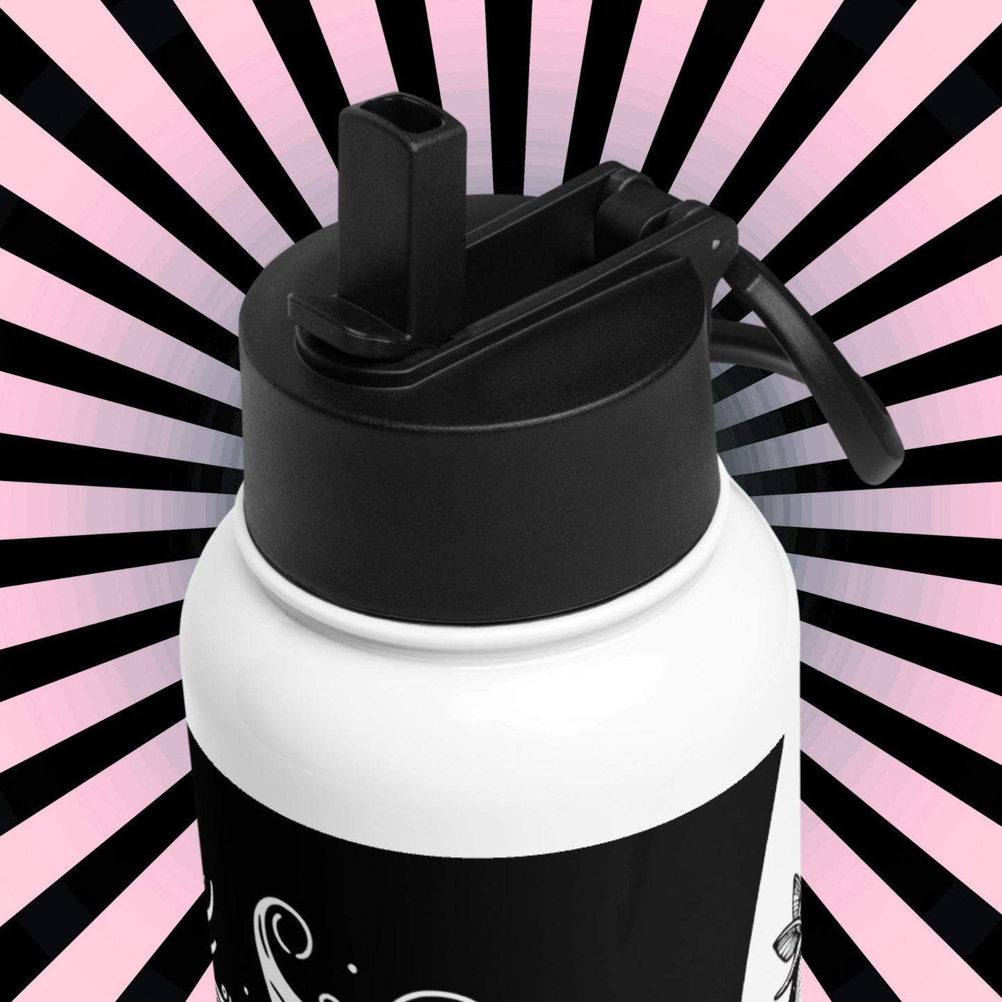 Darkcore Gothic Grunge Boy Starry Goth Night Tumbler Stainless Steel Water Bottle with Straw & Lid