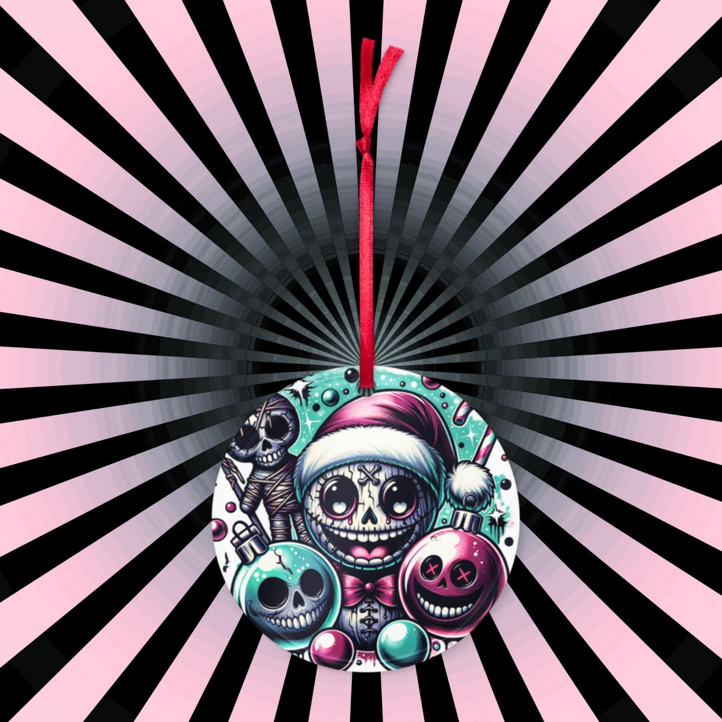 Spooky Cute Horror Holiday Christmas Nightmare Haunted Voodoo Doll Weirdcore Goth Grunge Acrylic Xmas Ornament