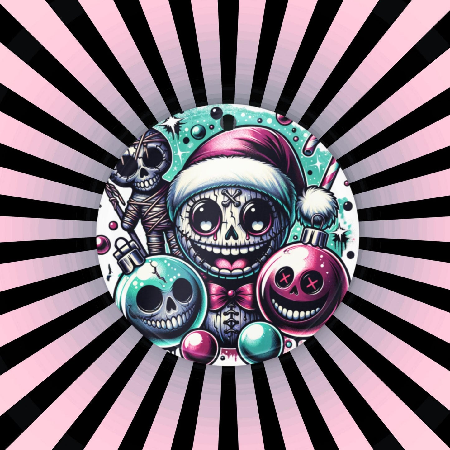 Spooky Cute Horror Holiday Christmas Nightmare Haunted Voodoo Doll Weirdcore Goth Grunge Acrylic Xmas Ornament