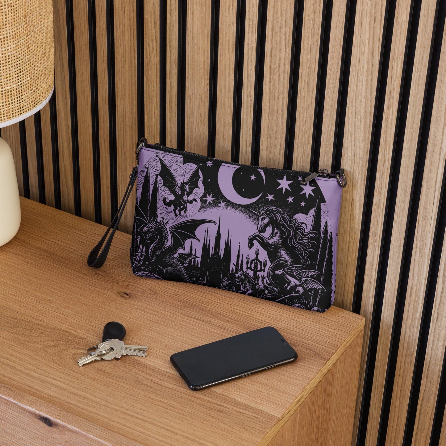 Pastel Goth Scene Dragon Unicorn Clutch Bag Gothic Grunge Purse Crossbody Bag