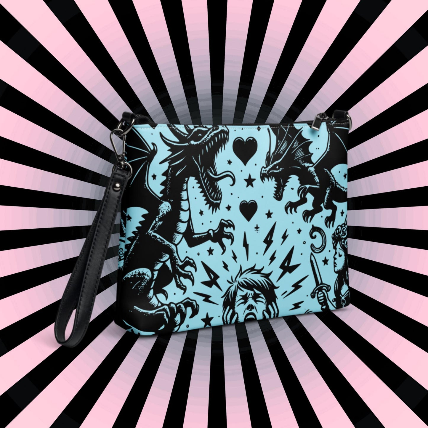 Goth Kid Screaming Nightmare Weirdcore Dreamscape Punkrock Clutch Bag Gothic Grunge Purse Crossbody Bag