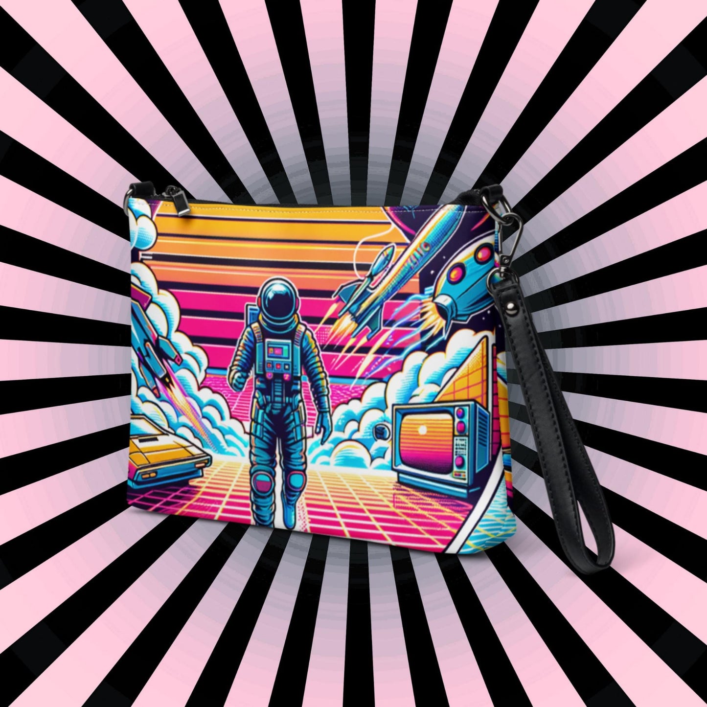 Retro Neon Goth Weirdcore Dreamscape Astronaut Punkrock Clutch Bag Gothic Grunge Purse Crossbody Bag