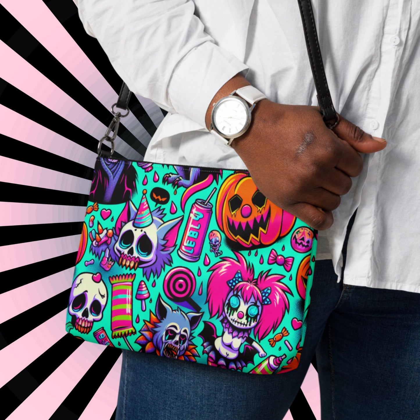 Weirdcore Pastel Goth Bubble Horror Clowncore Punkrock Clutch Bag Gothic Grunge Purse Crossbody Bag