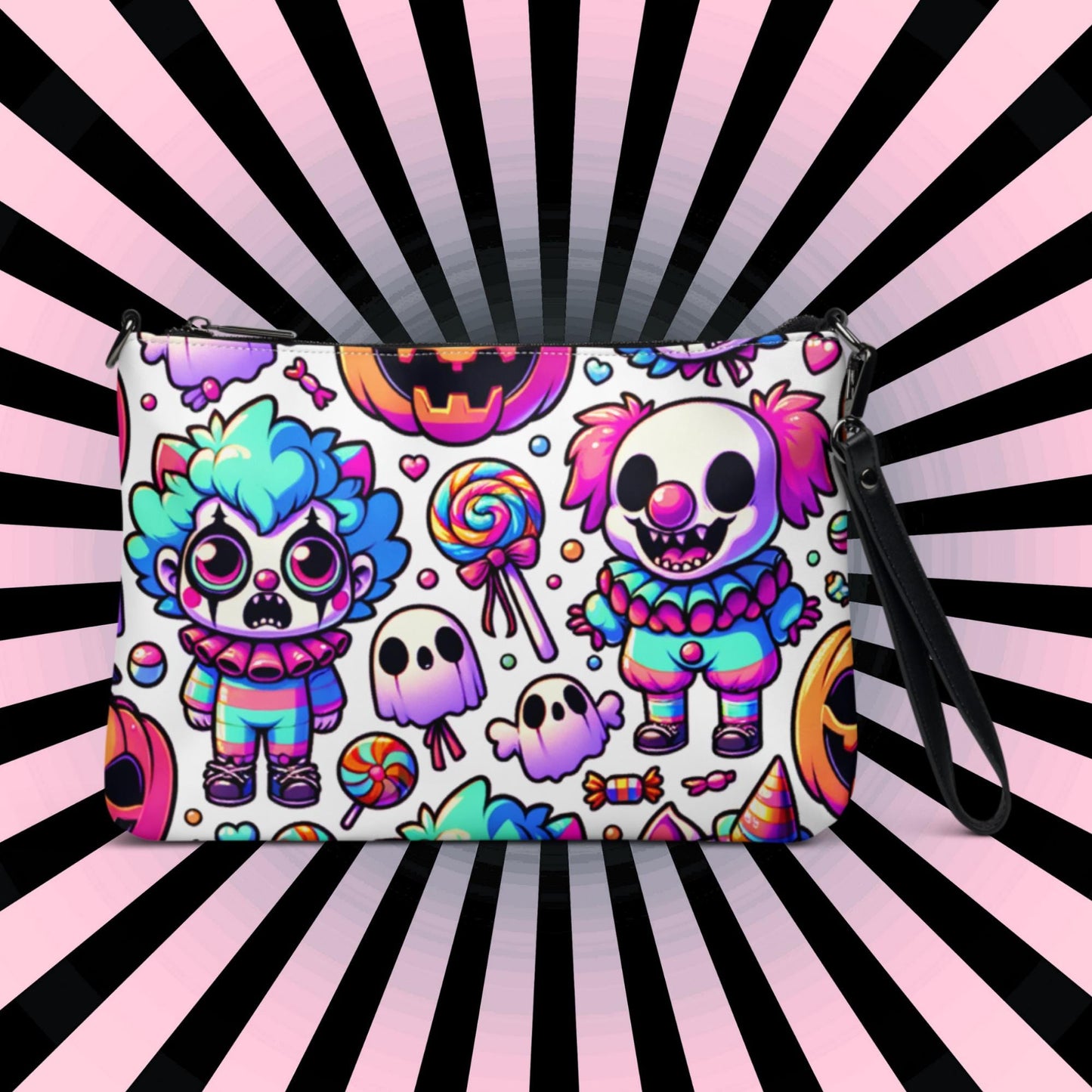 Weirdcore Pastel Goth Bubble Clowns Clowncore Punkrock Clutch Bag Gothic Grunge Purse Crossbody Bag