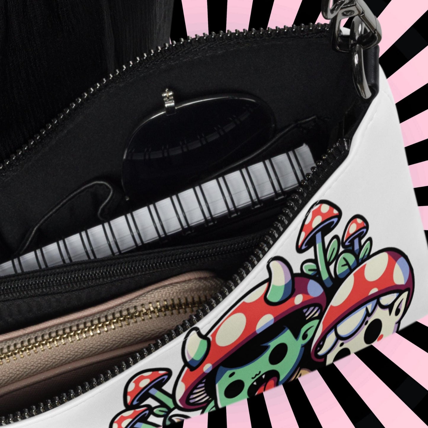 Weirdcore Pastel Goth Scene Zombie Mushroom Kids Kidcore Clutch Bag Gothic Grunge Purse Crossbody Bag