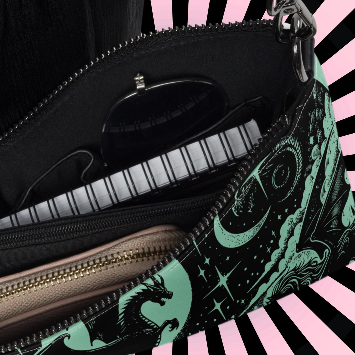 Jade Gothic Scene Pastel Goth Scene Dragon Unicorn Clutch Bag Gothic Grunge Purse Crossbody Bag