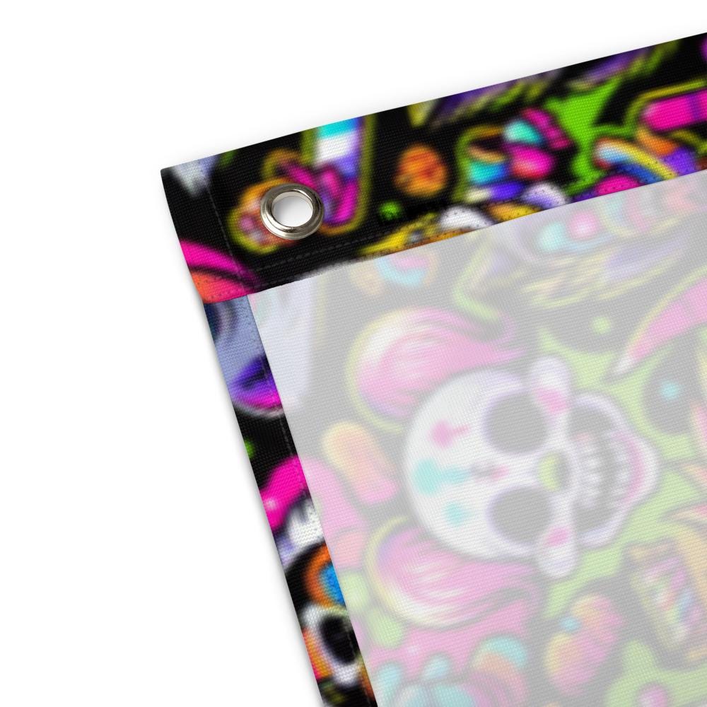 Decorative Weirdcore Neon Clowncore Flag Repeat Pattern Creepy Cute Clowns Kidcore Flag Gift