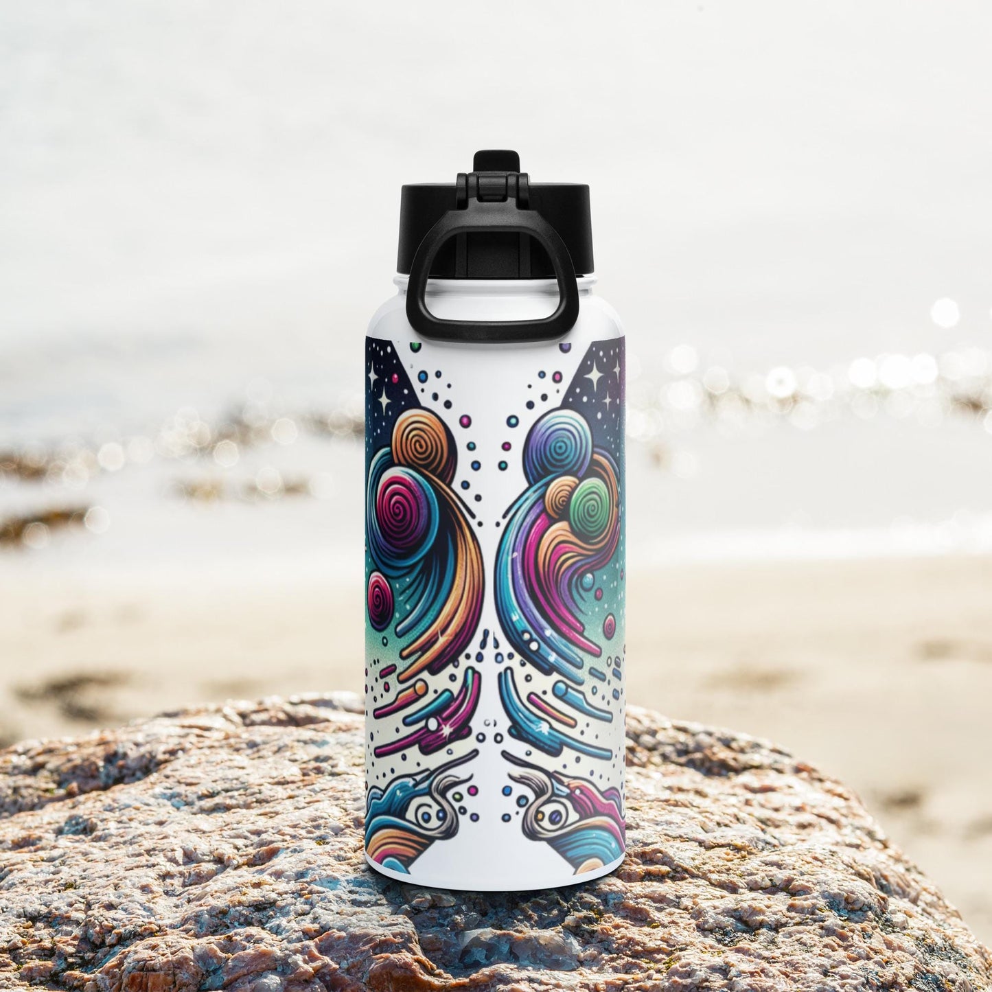 Shaman Hyena Neon Goth Grunge Weirdcore Tumbler Stainless Steel Water Bottle with Straw & Lid