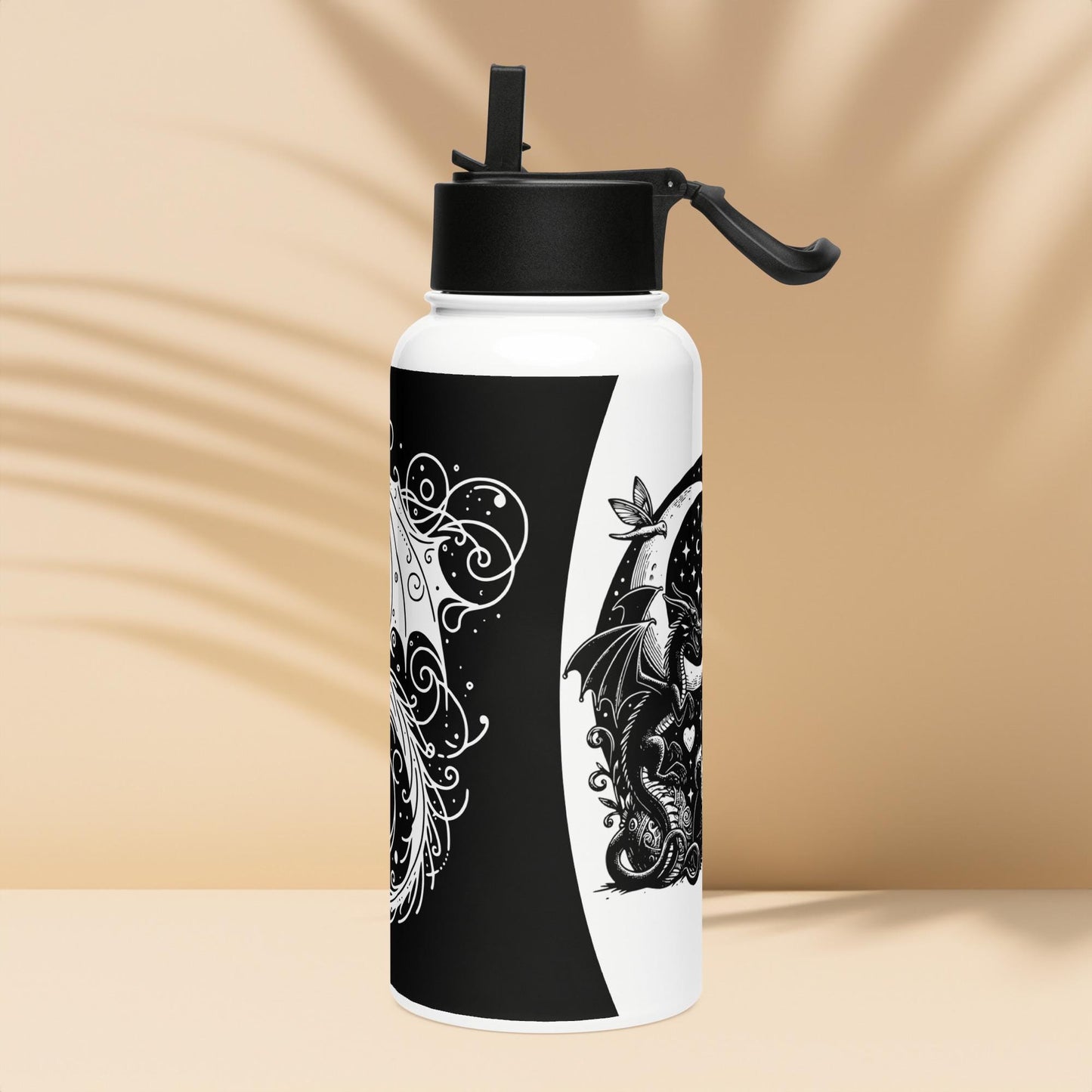 Darkcore Gothic Grunge Boy Starry Goth Night Tumbler Stainless Steel Water Bottle with Straw & Lid
