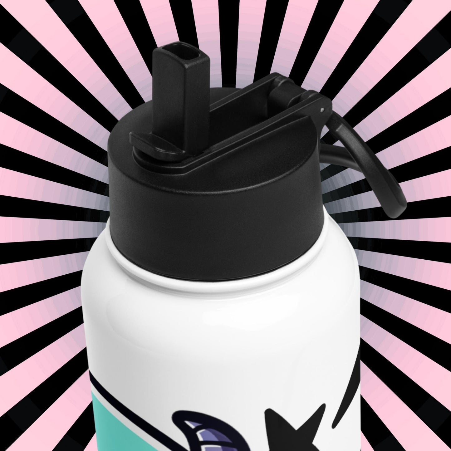 Creepy Cute Kawaii Anime Demon Boy Weirdcore Tumbler Stainless Steel Water Bottle with Straw & Lid