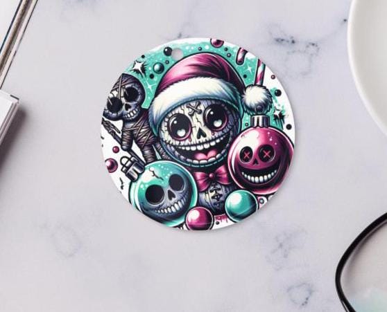 Spooky Cute Horror Holiday Christmas Nightmare Haunted Voodoo Doll Weirdcore Goth Grunge Acrylic Xmas Ornament