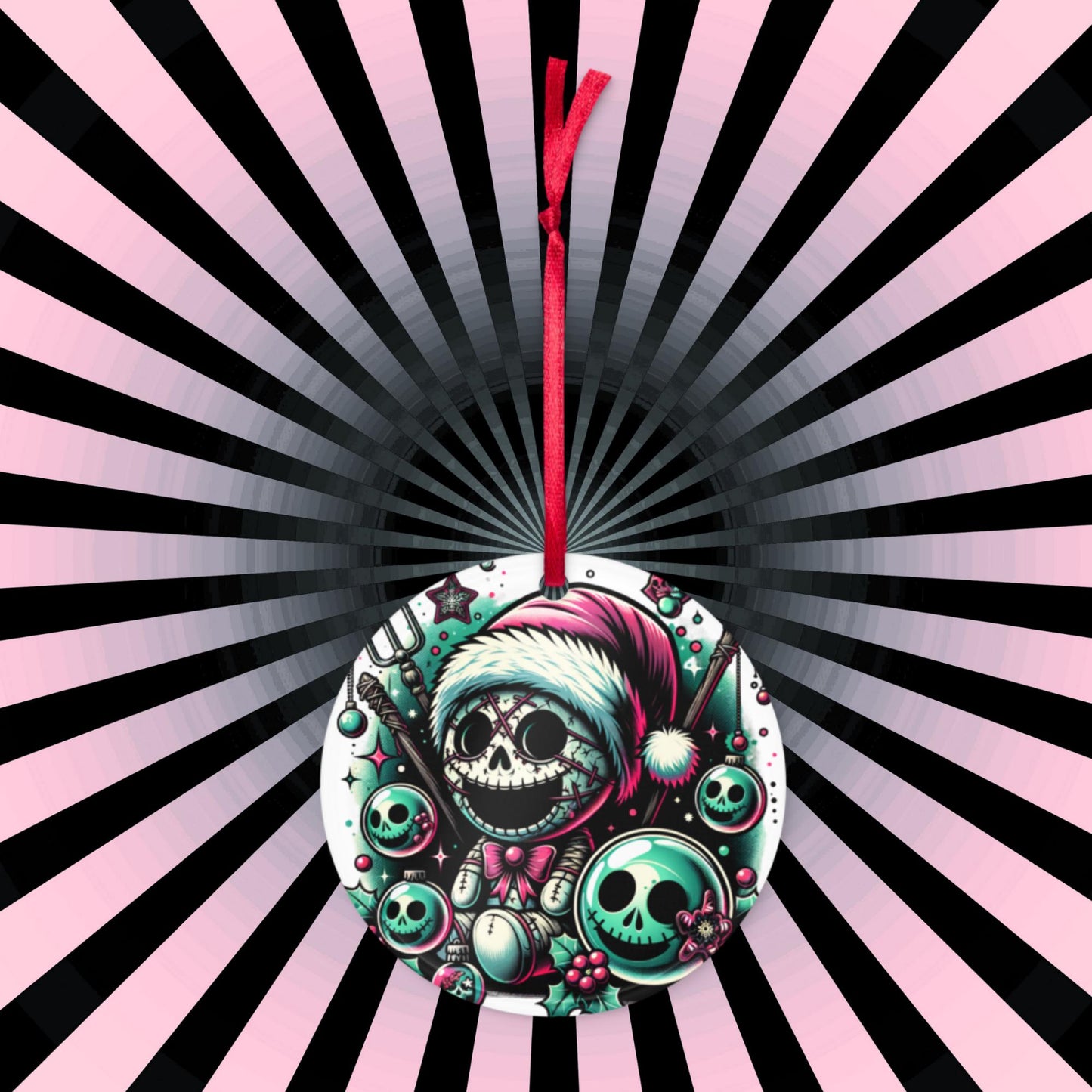 Cute Horror Holiday Christmas Haunted Voodoo Doll Weirdcore Goth Grunge Acrylic Xmas Ornament