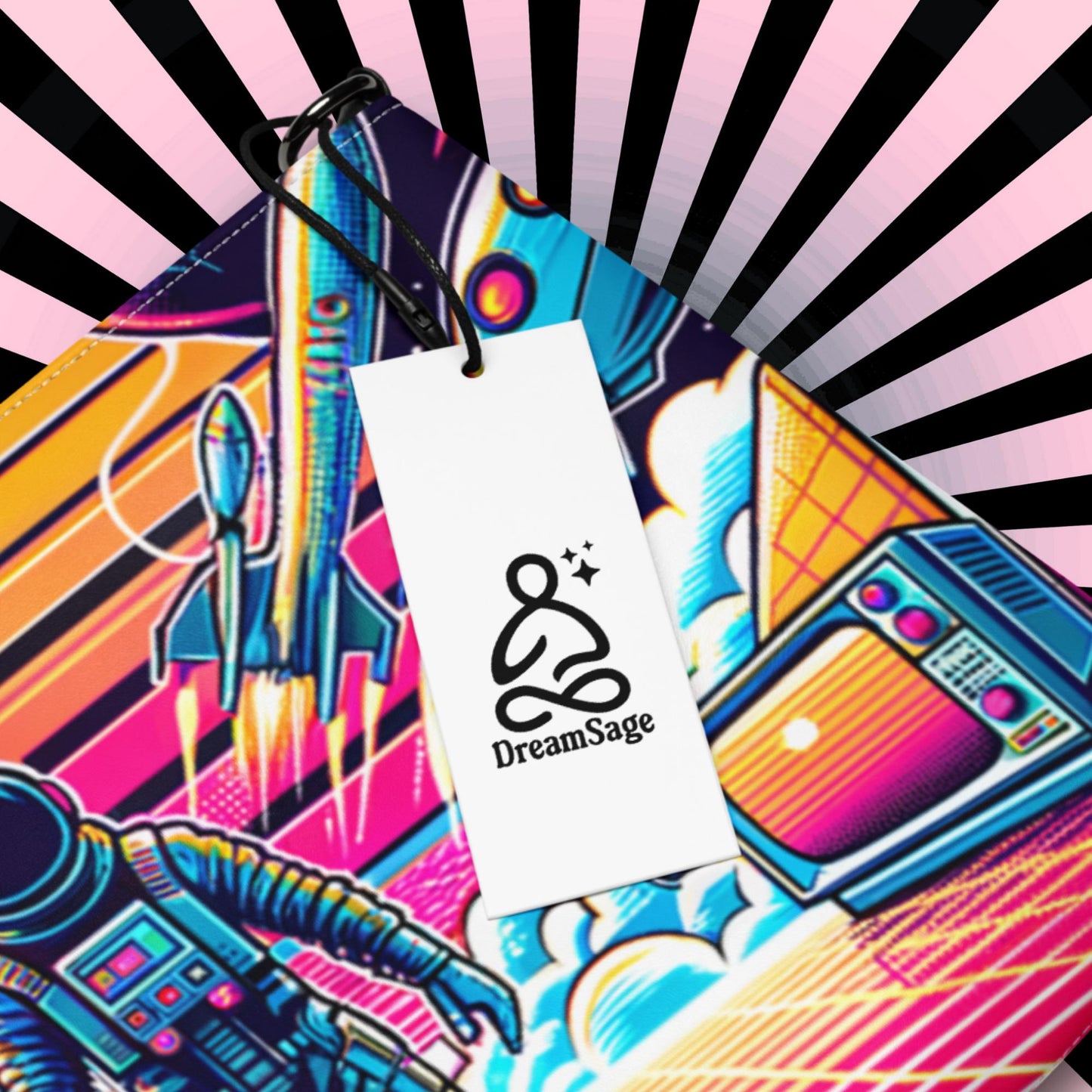 Retro Neon Goth Weirdcore Dreamscape Astronaut Punkrock Clutch Bag Gothic Grunge Purse Crossbody Bag