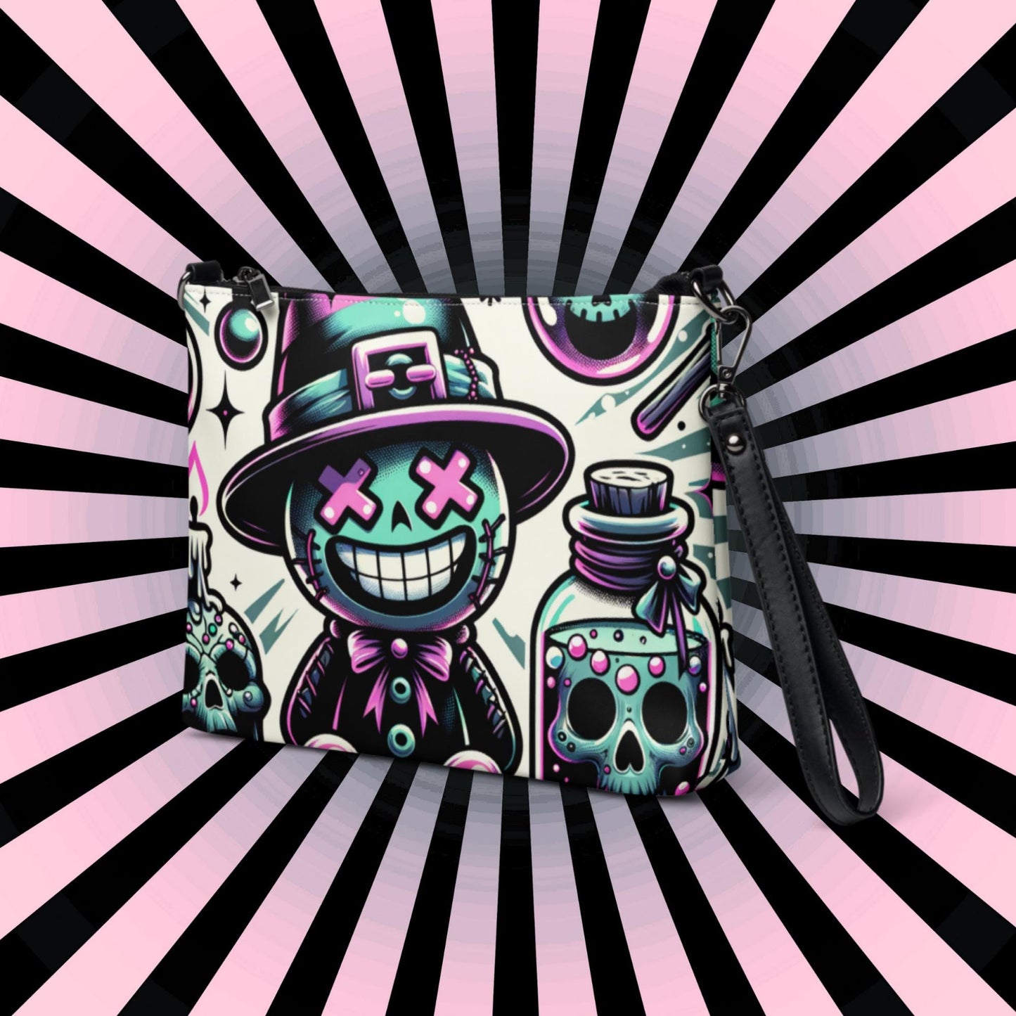 Weirdcore Pastel Goth Voodoo boy Punkrock Clutch Bag Gothic Grunge Purse Crossbody Bag