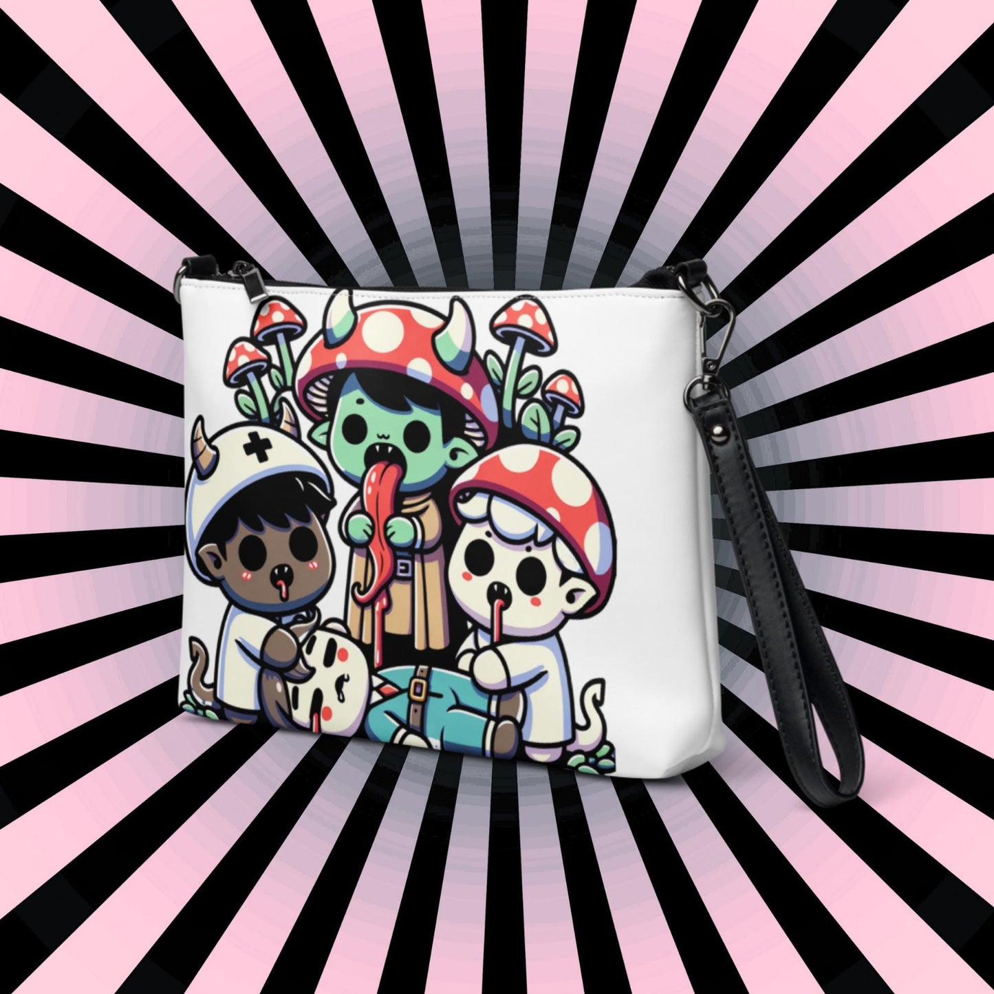 Weirdcore Pastel Goth Scene Zombie Mushroom Kids Kidcore Clutch Bag Gothic Grunge Purse Crossbody Bag