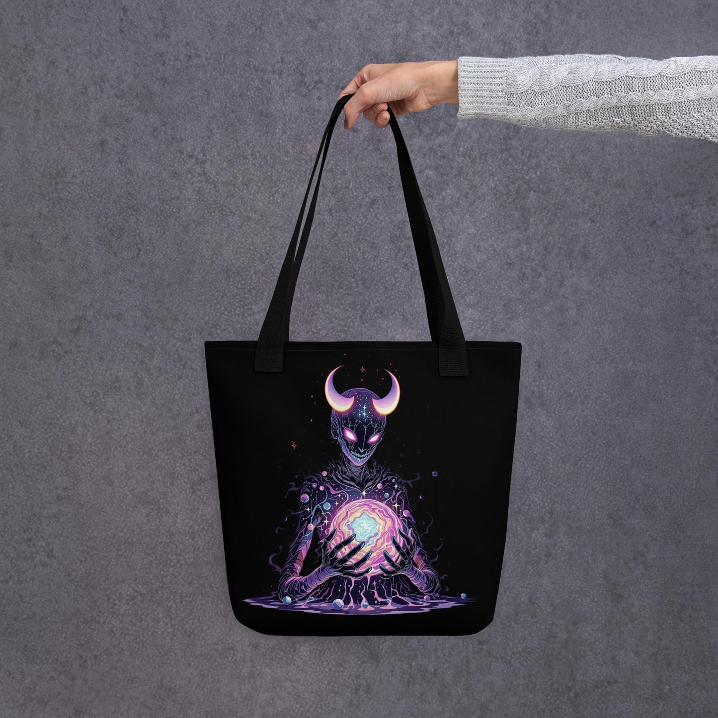 Chaos Demon Arcane Tote Bag Gothic Grunge Neon Goth Darkcore Weirdcore Dark Aesthetic Halloween Purse Tote