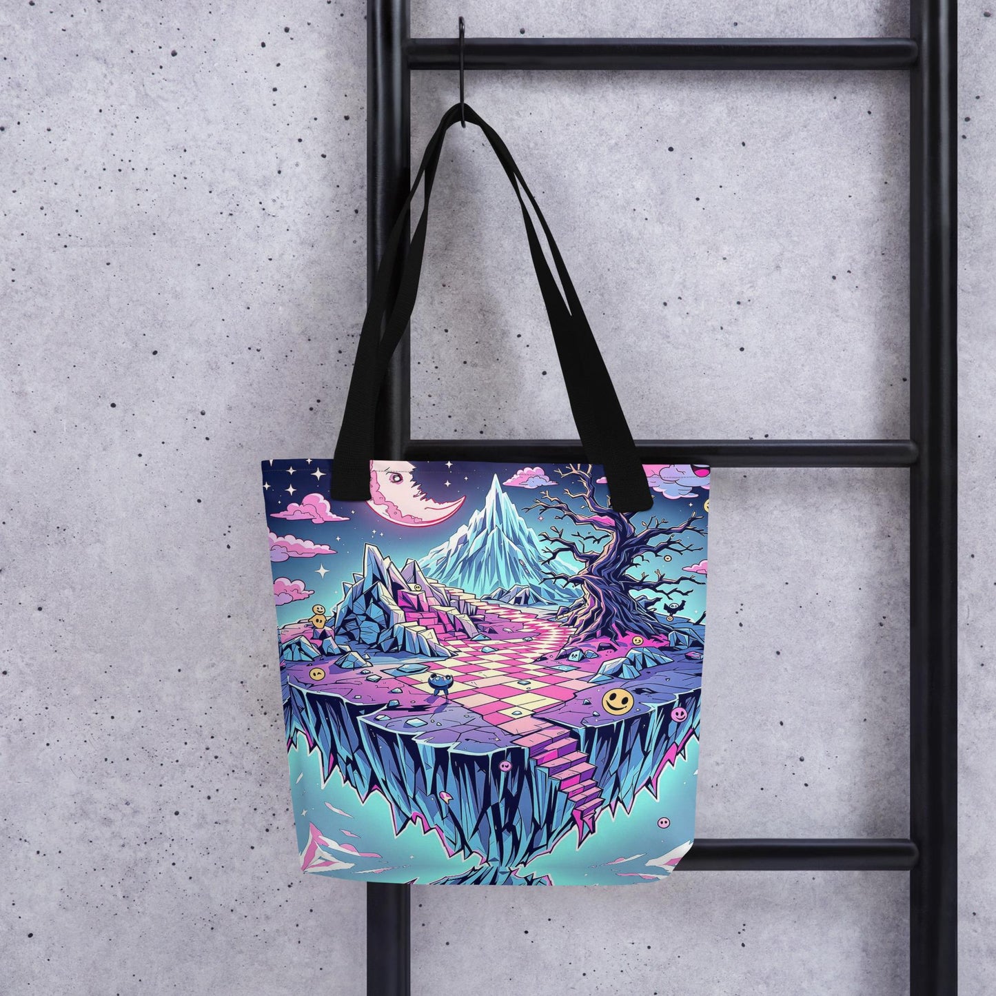 Surreal Landscape Arcane Tote Bag Gothic Grunge Neon Goth Darkcore Weirdcore Dark Aesthetic Halloween Purse Tote