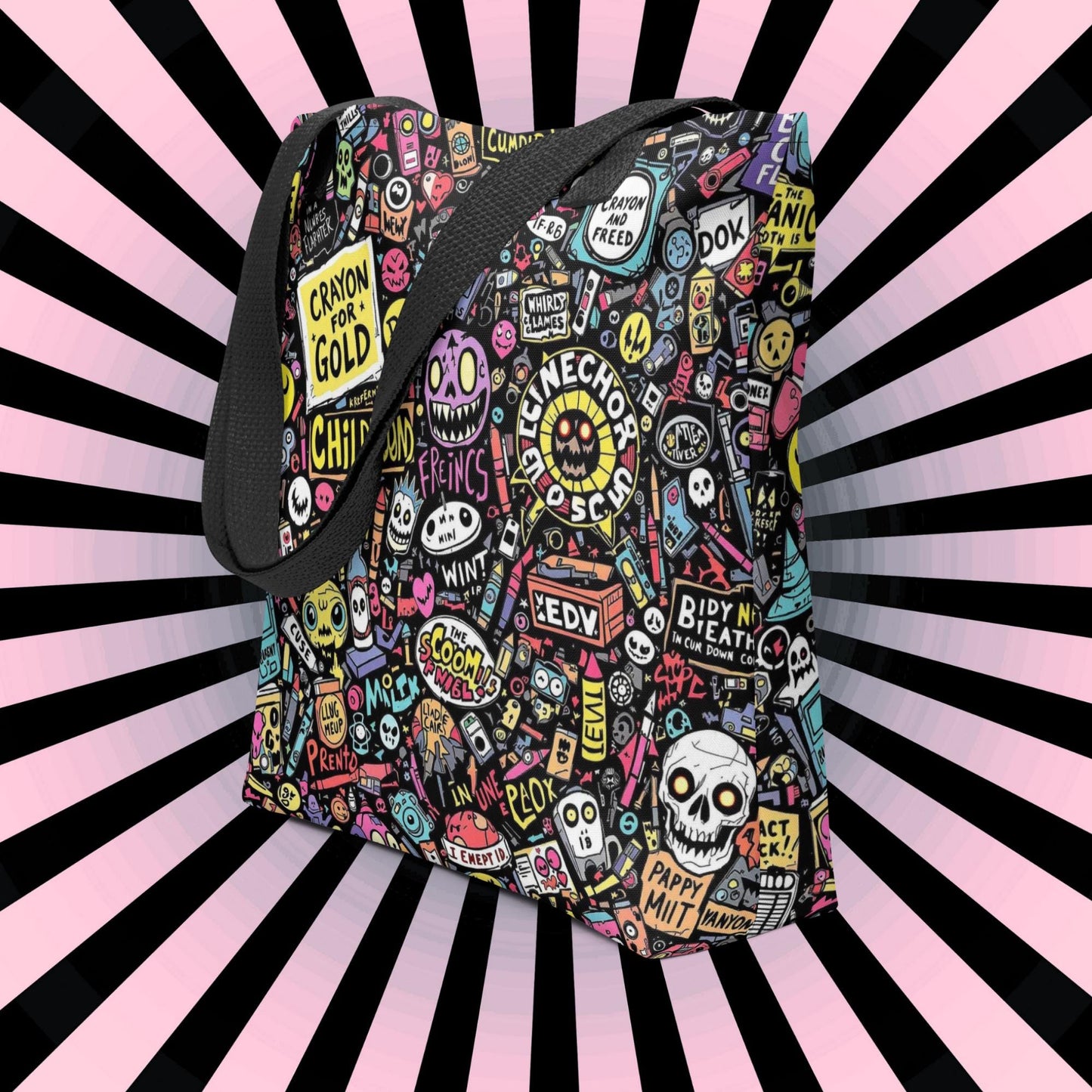 Arcane Tote Bag Gothic Grunge Neon Goth Darkcore Weirdcore Nostalgia Dark Aesthetic Halloween Purse Tote