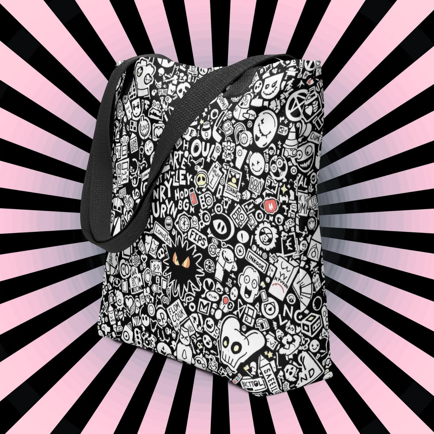 Arcane Tote Bag Gothic Grunge Neon Goth Darkcore Weirdcore Pop Art Dark Aesthetic Halloween Purse Tote