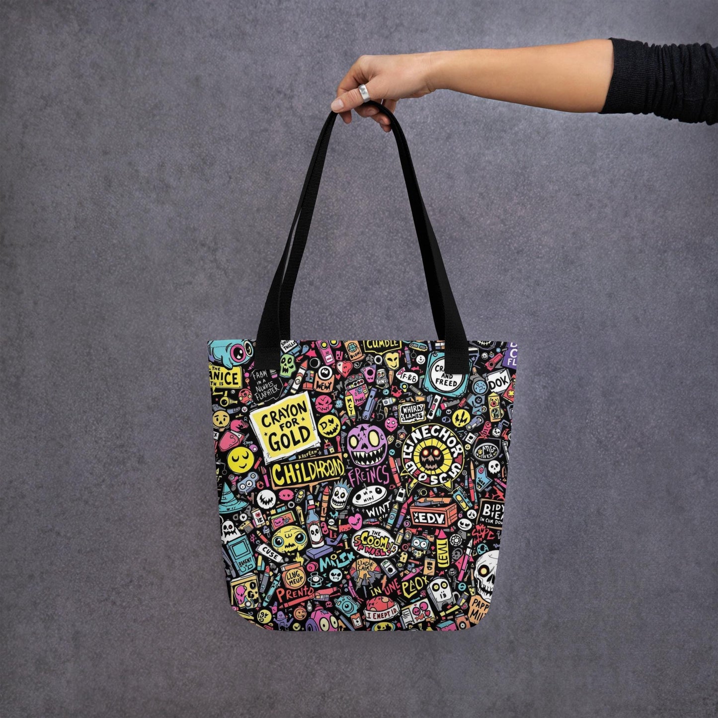 Arcane Tote Bag Gothic Grunge Neon Goth Darkcore Weirdcore Nostalgia Dark Aesthetic Halloween Purse Tote