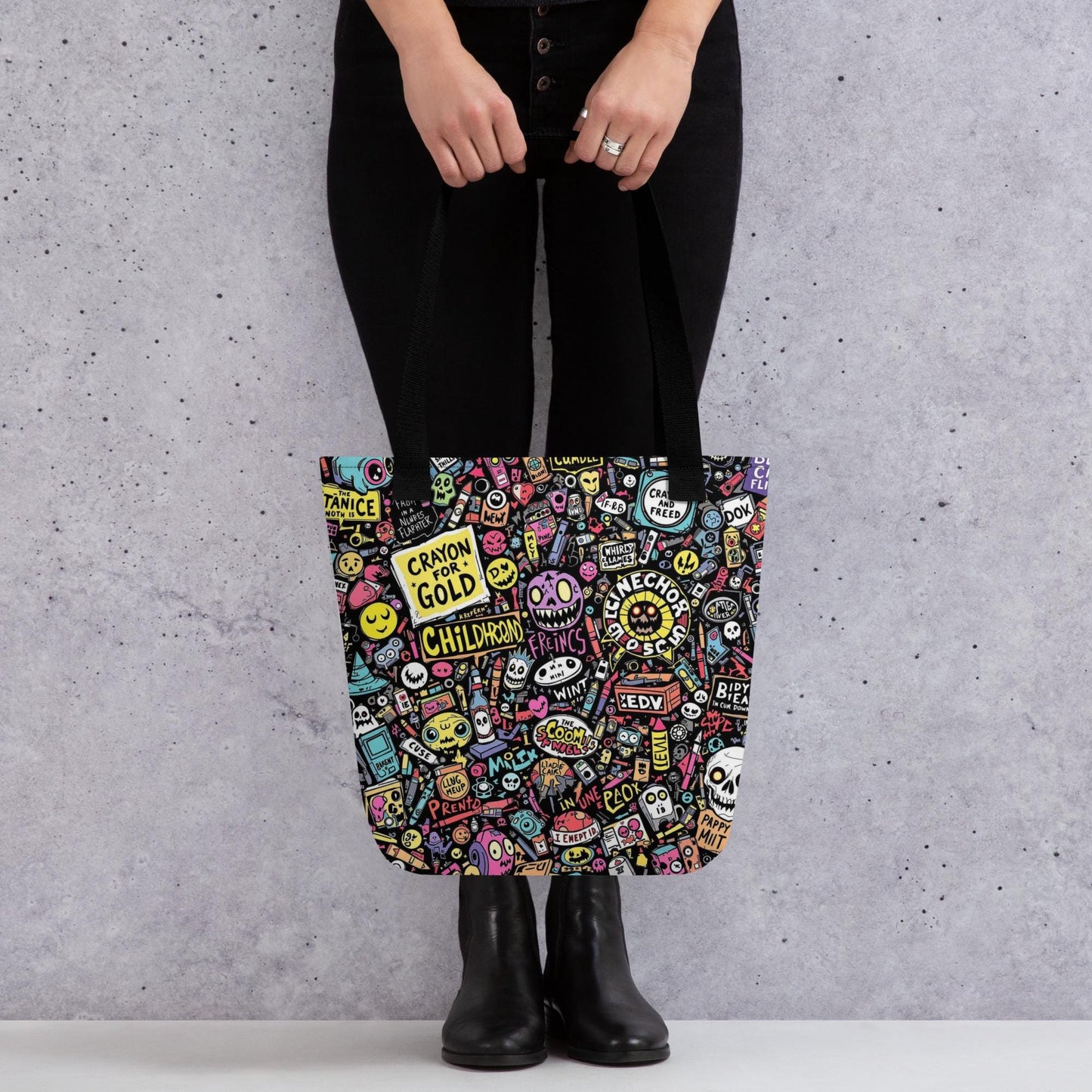 Arcane Tote Bag Gothic Grunge Neon Goth Darkcore Weirdcore Nostalgia Dark Aesthetic Halloween Purse Tote