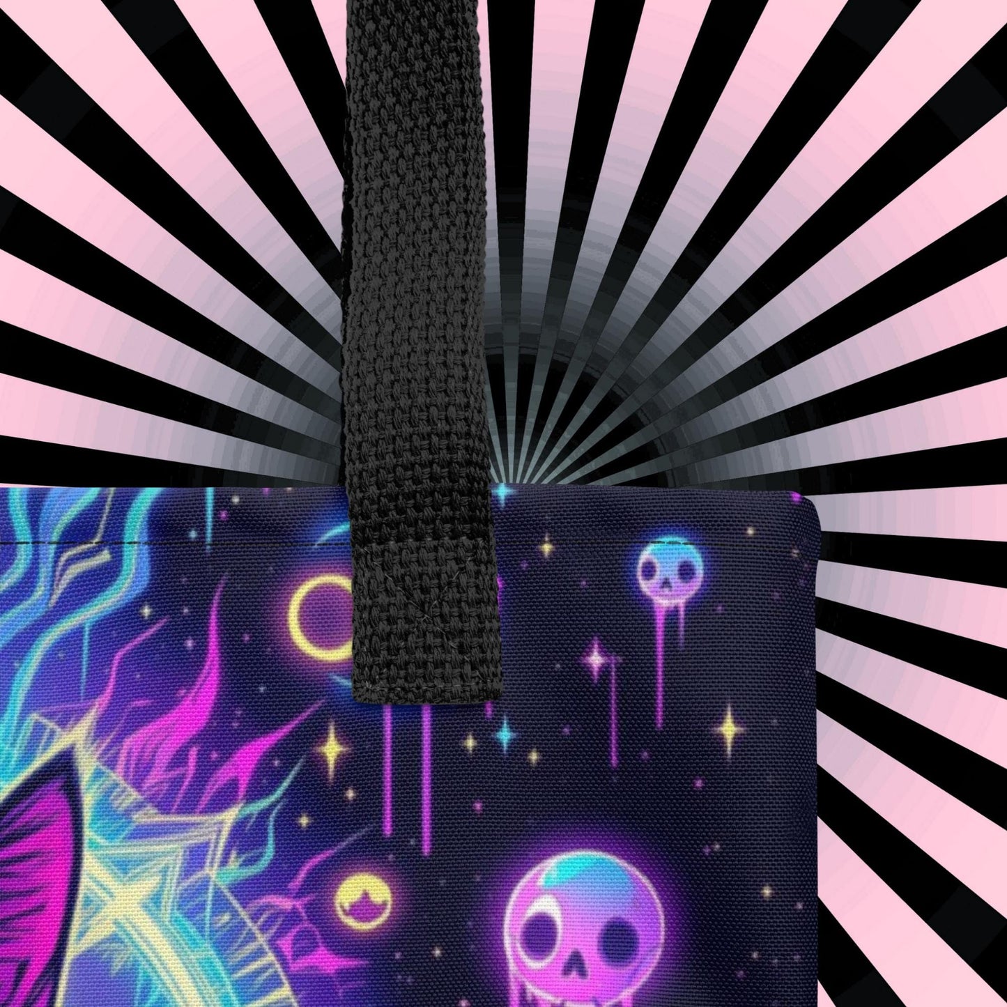 Arcane Tote Bag Gothic Grunge Neon Goth Darkcore Weirdcore Cat Dark Aesthetic Halloween Purse Tote