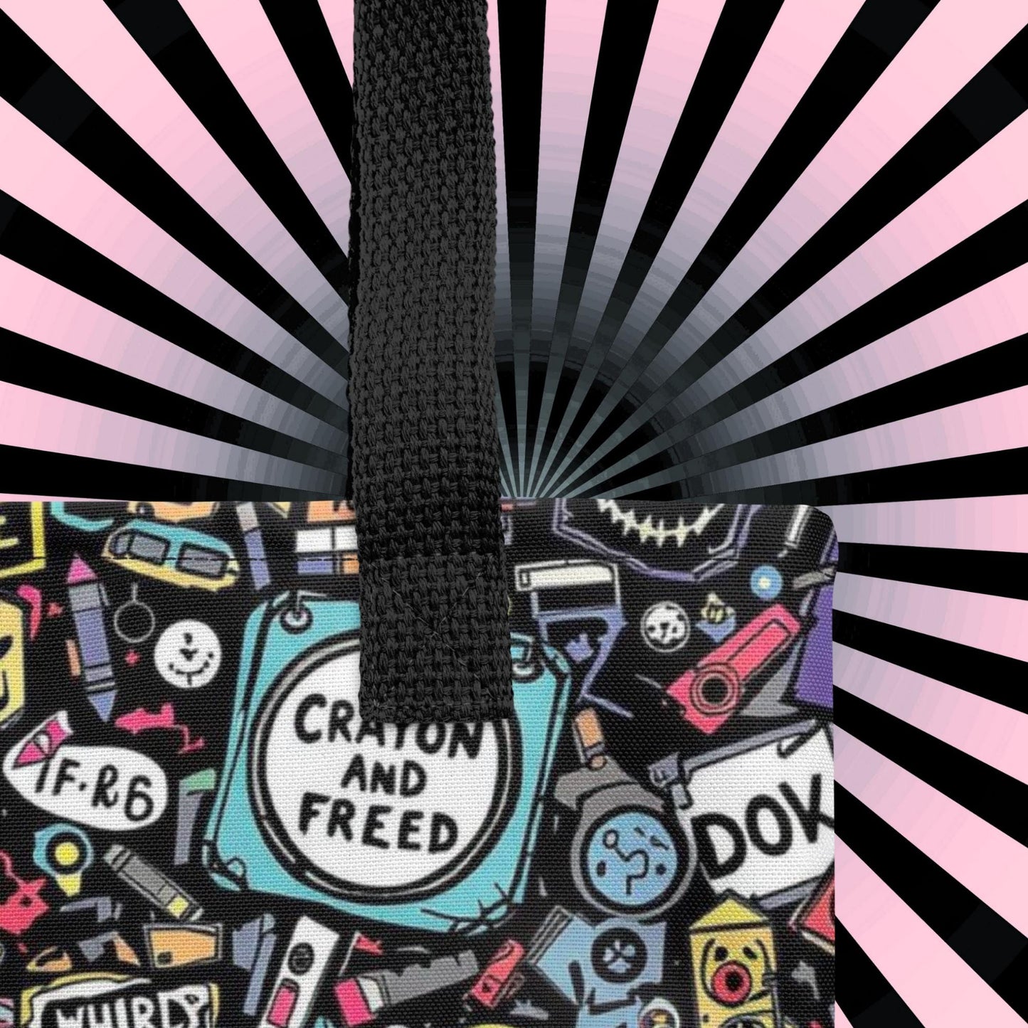 Arcane Tote Bag Gothic Grunge Neon Goth Darkcore Weirdcore Nostalgia Dark Aesthetic Halloween Purse Tote