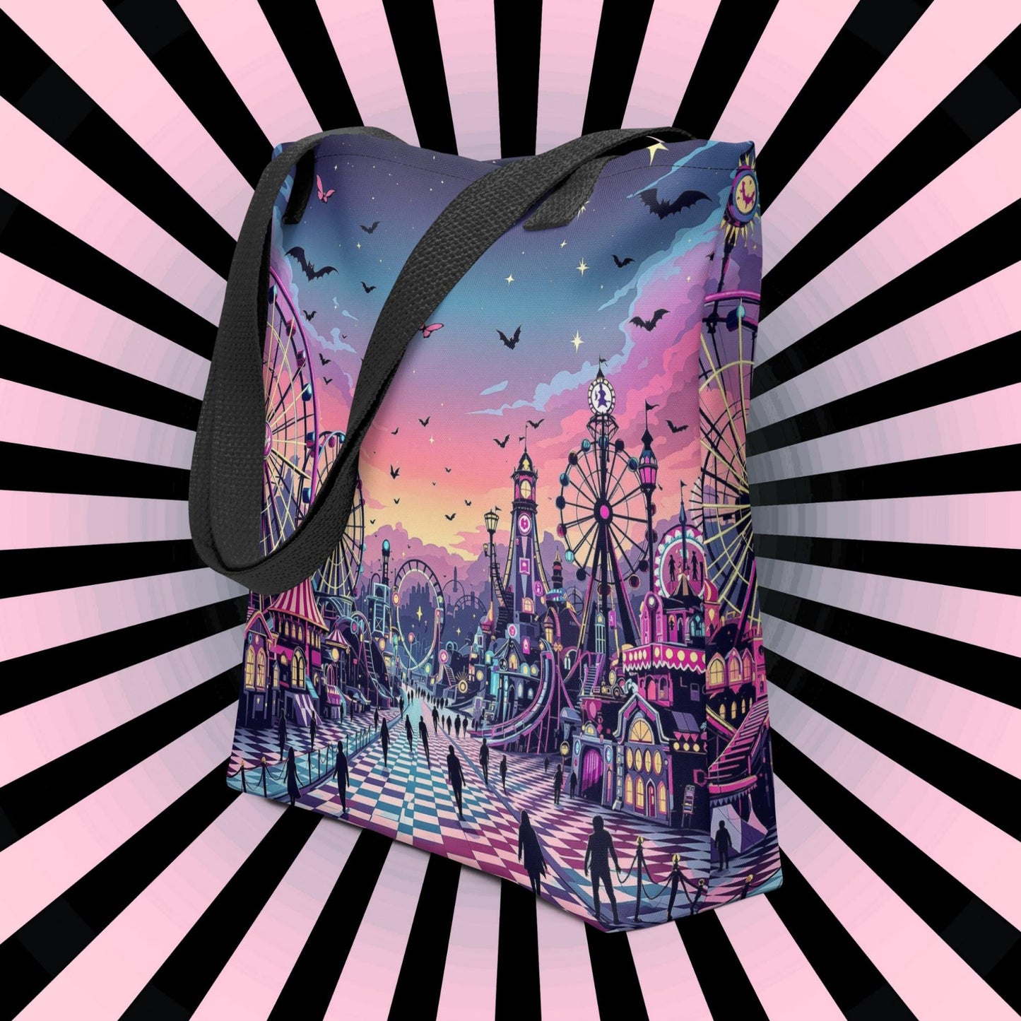Arcane Tote Bag Gothic Grunge Neon Goth Darkcore Weirdcore Carnival Dark Aesthetic Halloween Purse Tote