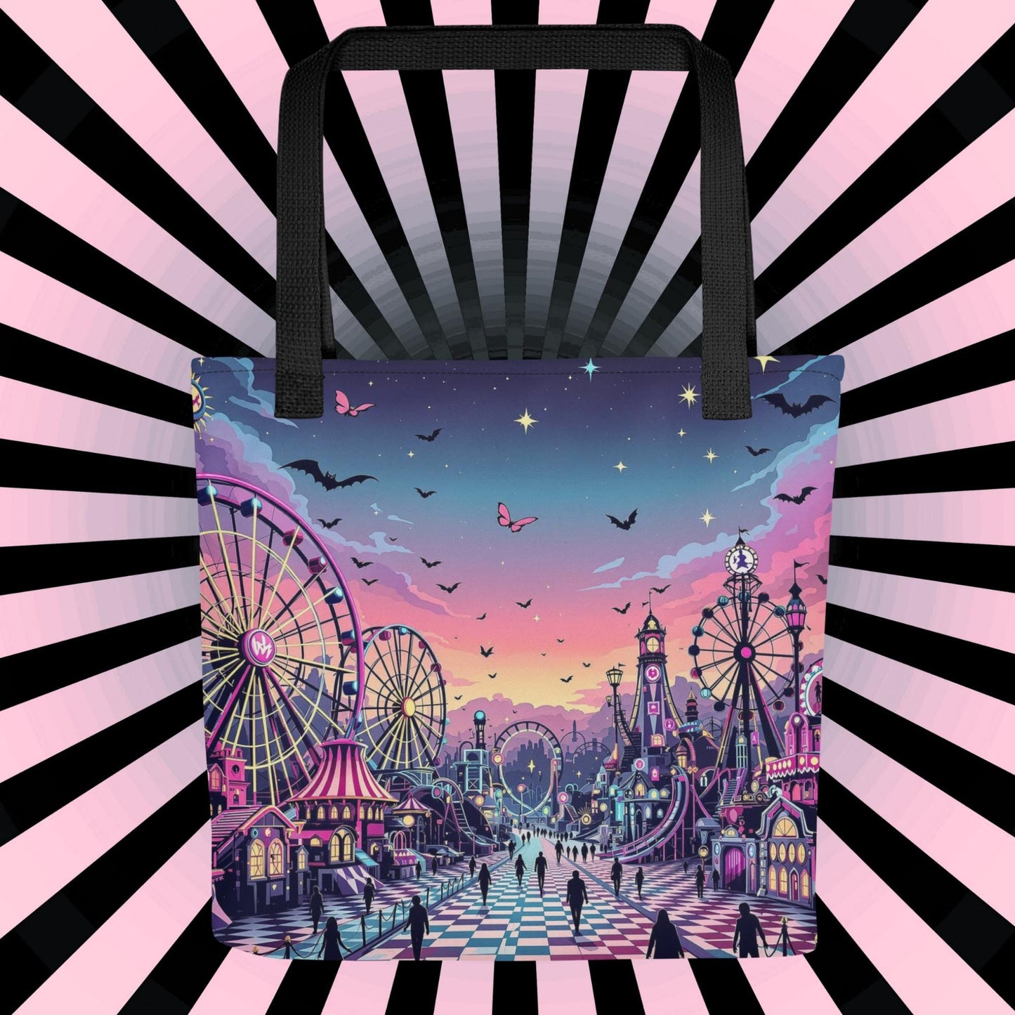 Arcane Tote Bag Gothic Grunge Neon Goth Darkcore Weirdcore Carnival Dark Aesthetic Halloween Purse Tote