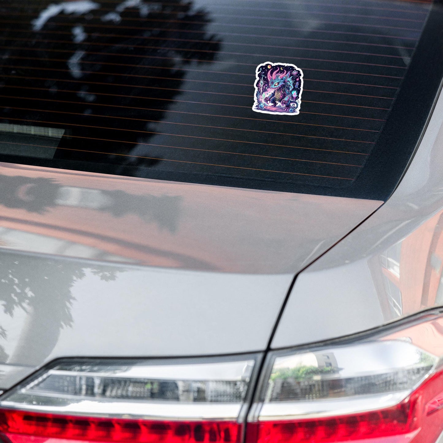 Colorful Arcane Horned Demon Neon Goth Grunge Weird Critter Vinyl Sticker
