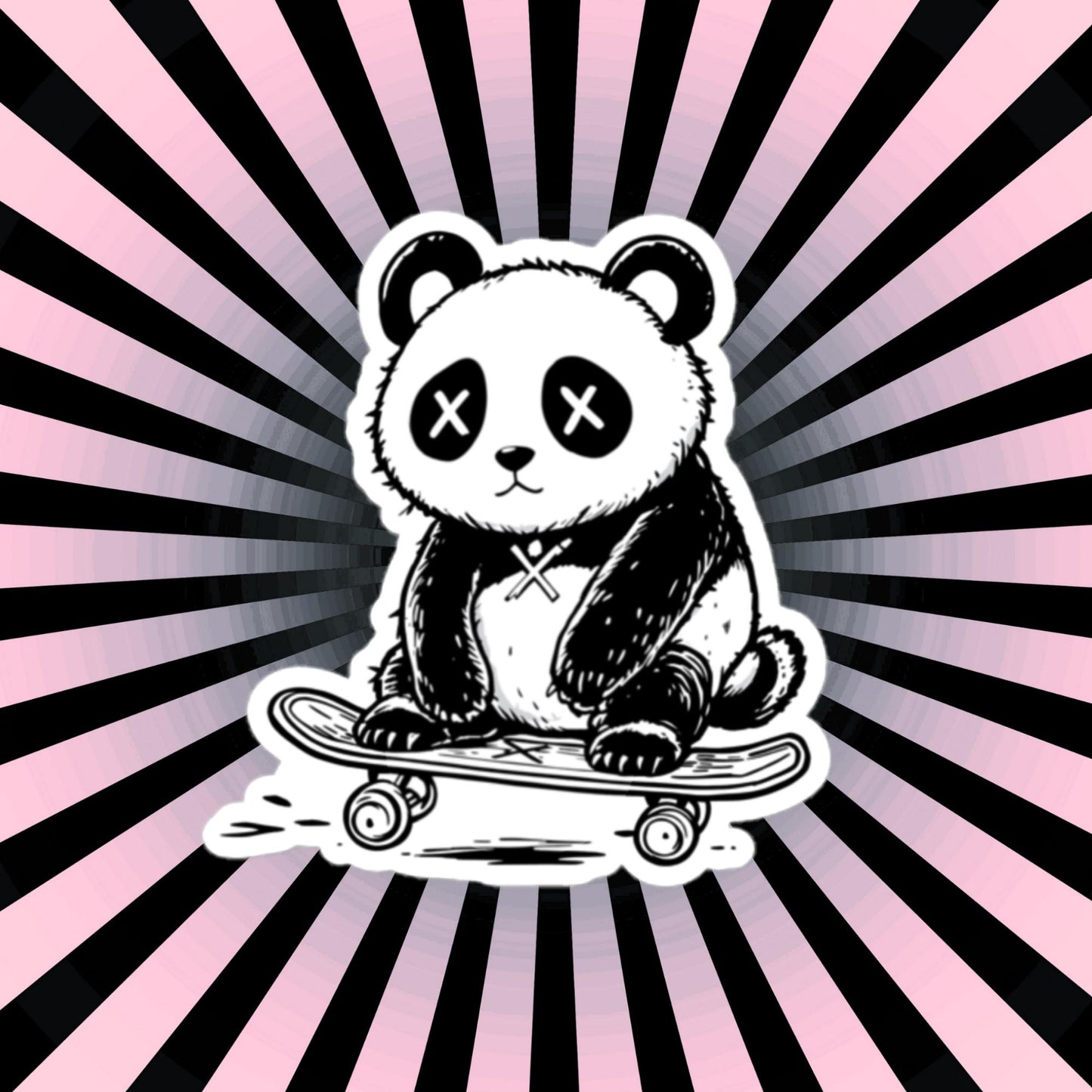 Weirdcore Sad Panda Skateboard Vinyl Sticker Grunge Goth Punk Decal Waterproof Sticker