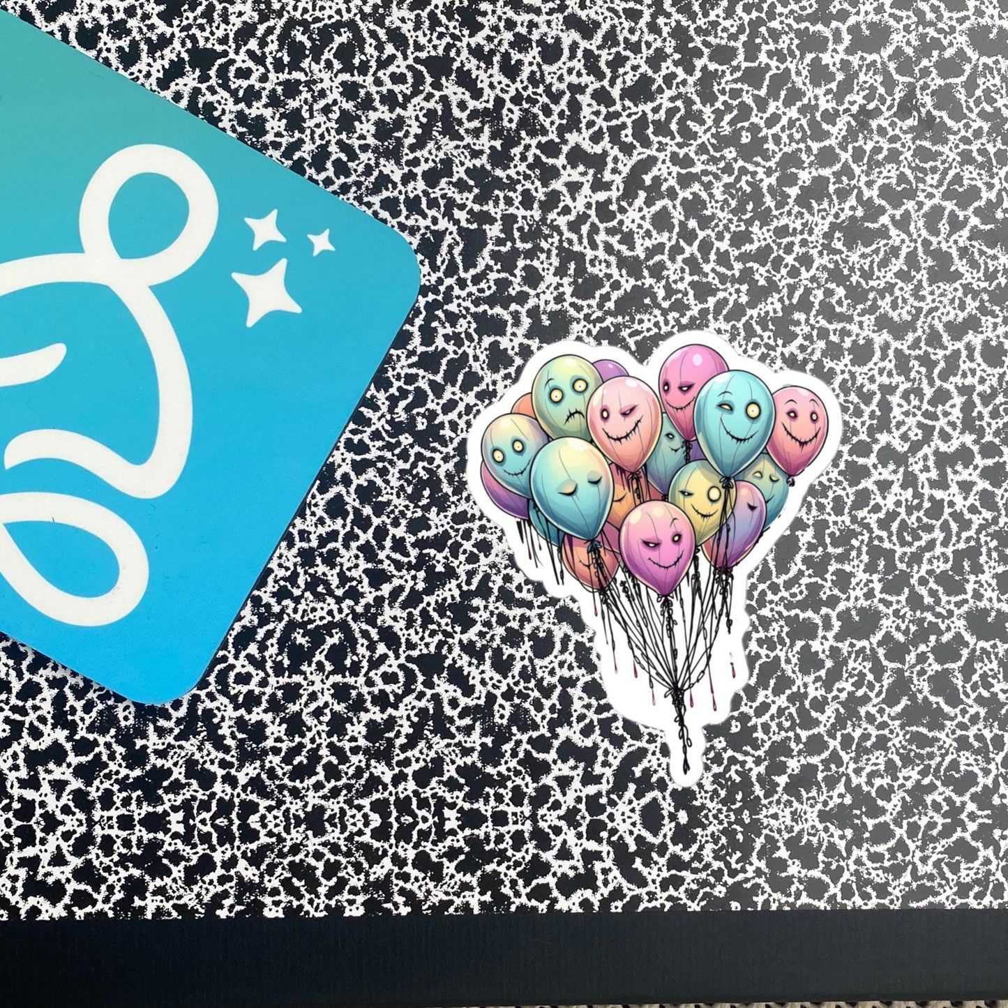 Weirdcore Pastel Goth Grunge Arcane Moody Balloons Vinyl Sticker Oddcore Waterproof Sticker, Weird Stuff Unique Gift