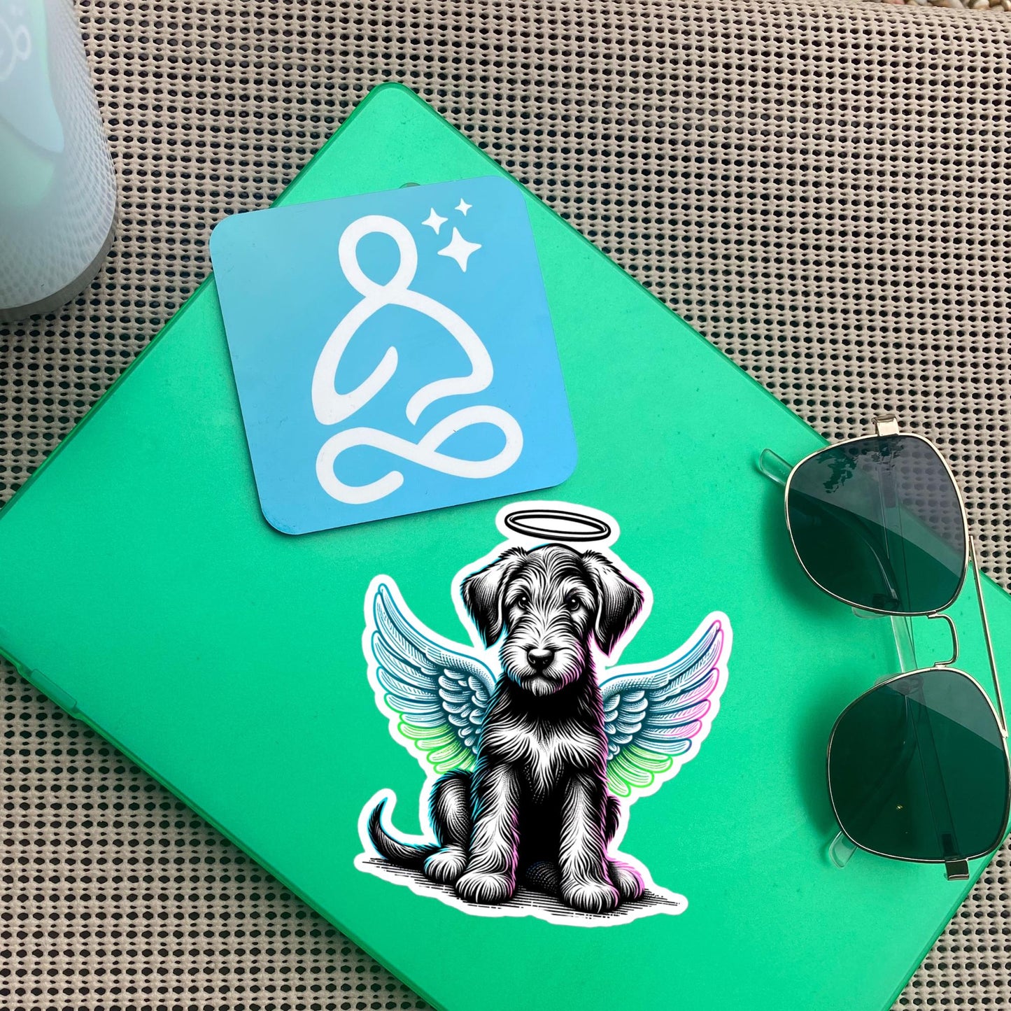 Irish Wolfhound Vinyl Sticker Angel Puppy Waterproof Decal In Memory of Dog Sticker