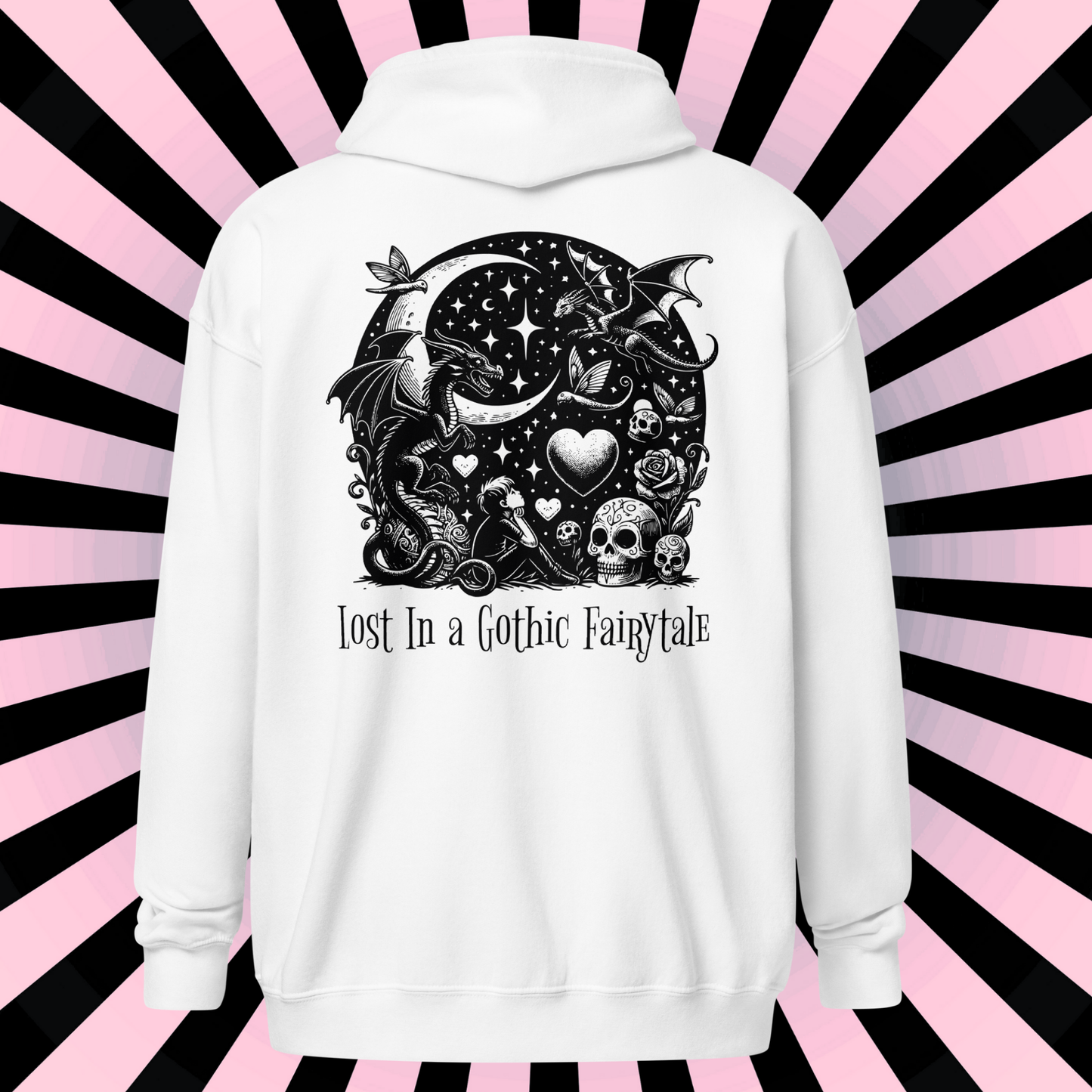 Zip Up Hoodie Goth Jacket Whimsigoth Pastel Goth Y2K Hoodie Full Zip Dreamcore Top Whimsigoth Clothing