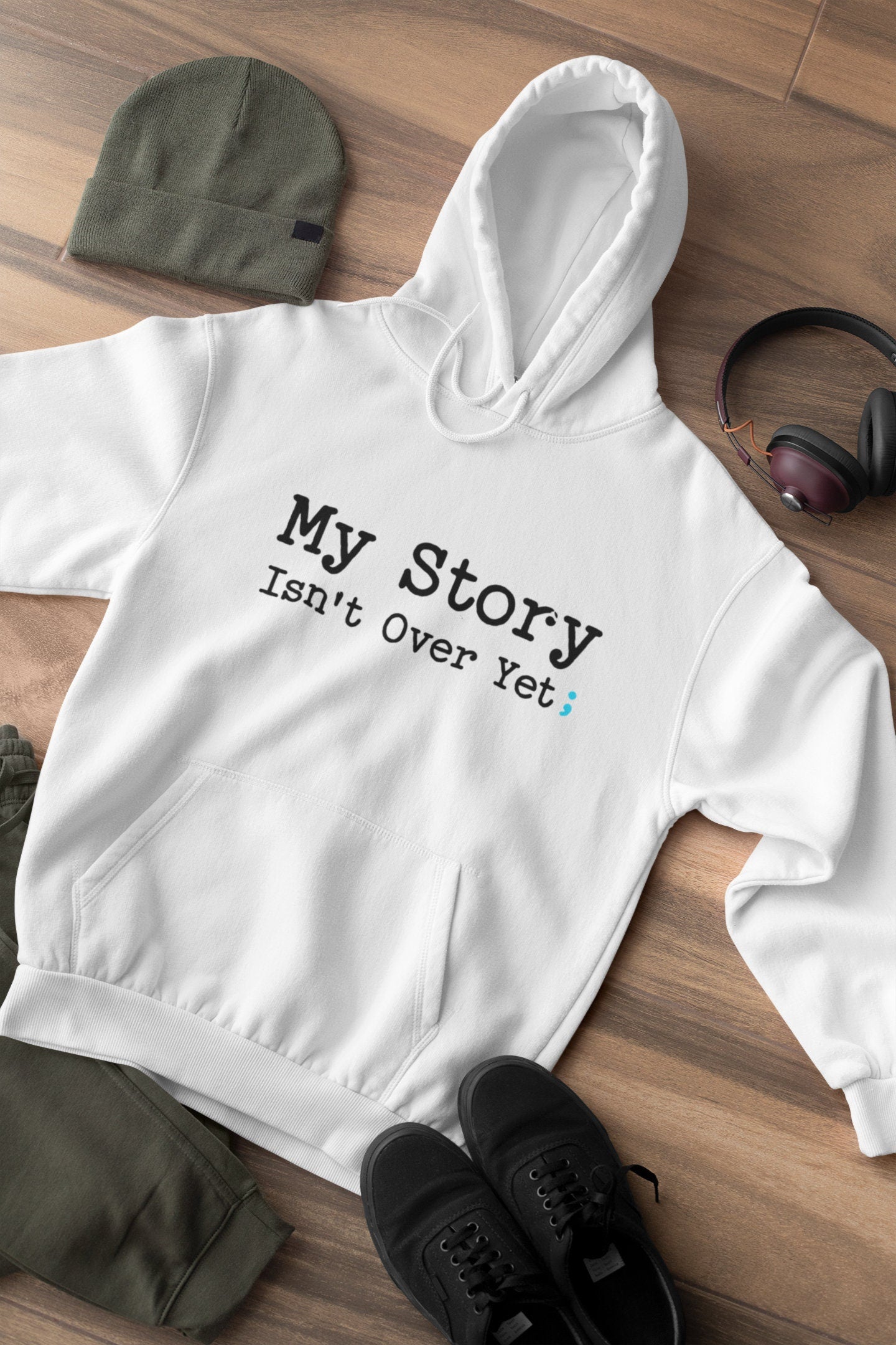 Inspirational Mantra Hoodie - &#39;My Story Isn&#39;t Over Yet&#39; Graphic Sweatshirt for Mindfulness & Self-Care, Motivational Gift