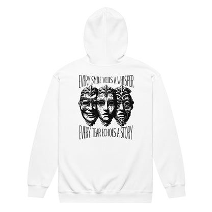 Mental Health Hoodie Dark Aesthetic Every Smile and Every Tear Depression Sweater Semicolon Custom Zip-Up Hoodie Alt Clothing