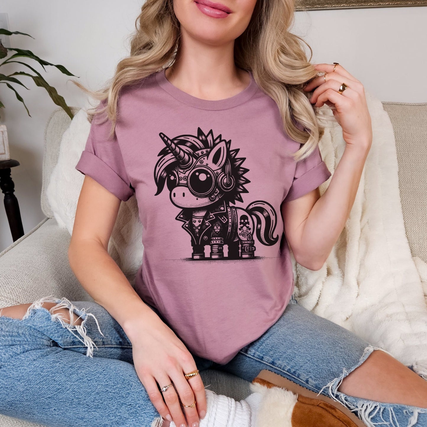Cyborg Unicorn Tee Kawaii Design Cyberpunk Unicorn Shirt Y2K Pastel Goth Ethical Techwear in Whimsigoth Warcore Style