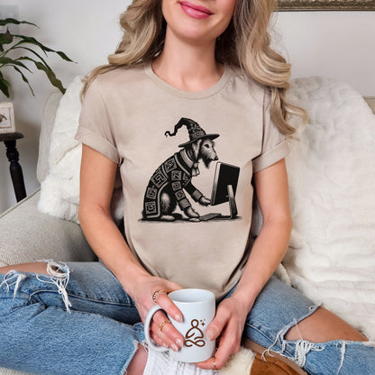Dog Shirt Irish Wolfhound Cyber Goth Cyberpunk Shirt Techwear Whimsigoth Clothing Pastel Goth Y2K Shirt Wierdcore T-Shirt