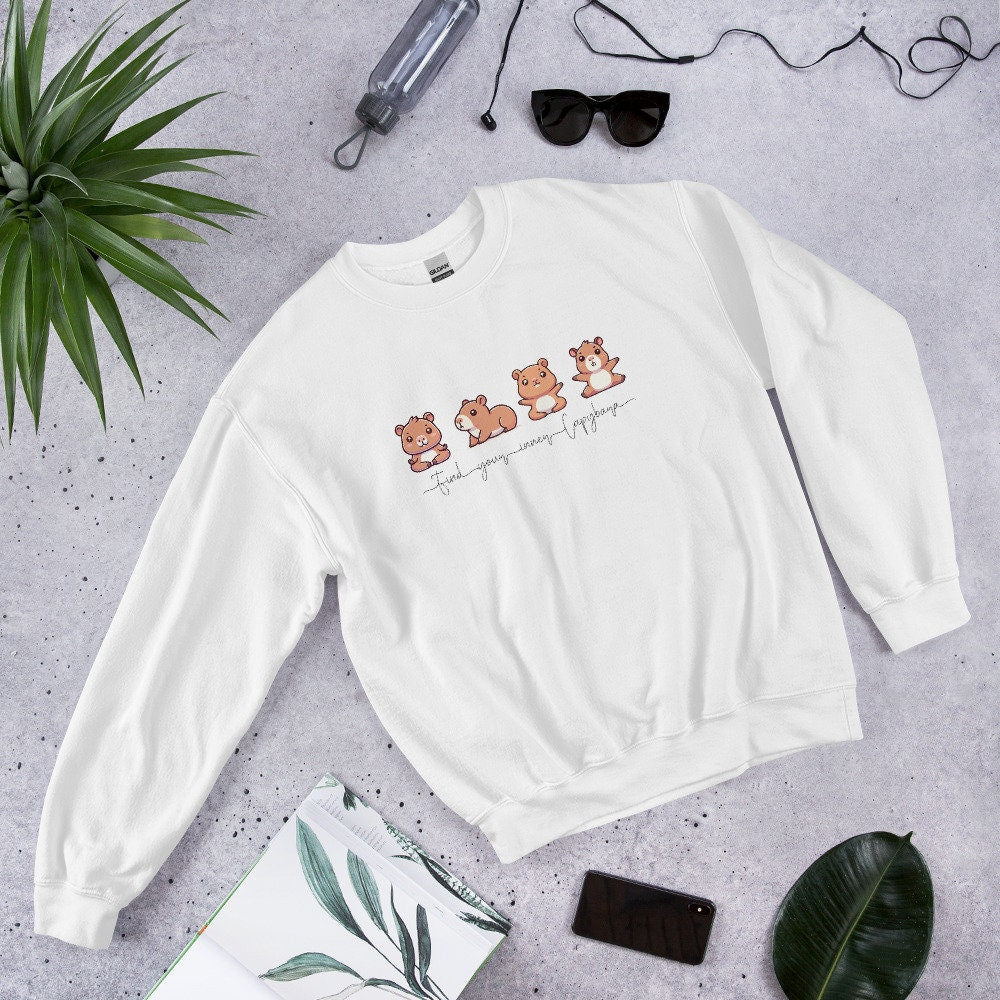 Capybara Sweatshirt, Yoga Shirt, Inner Capybara Shirt, Soft Casual Sweatshirt, Unique Gift for Her, Mom, Friend