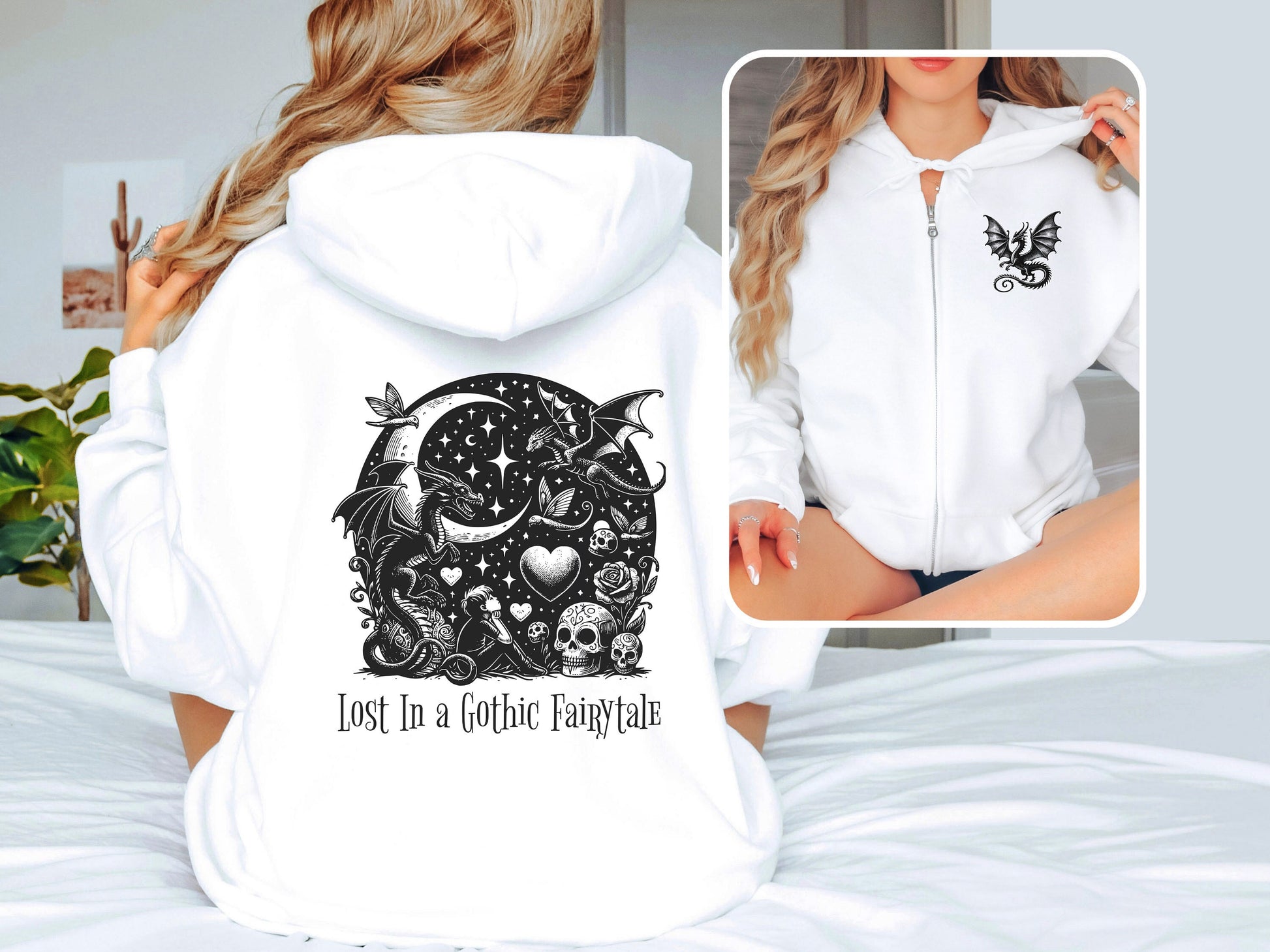 Zip Up Hoodie Goth Jacket Whimsigoth Pastel Goth Y2K Hoodie Full Zip Dreamcore Whimsigoth Clothing