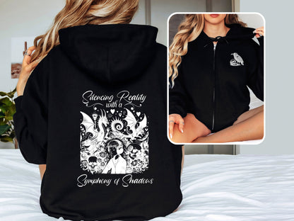 Zip Up Hoodie Gothic Clothes Y2K Hoodie Full Zip Pastel Goth Custom Hoodie Fairy Grunge Dreamcore