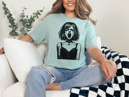 Cyberpunk Goth Girl T-Shirt Y2K Pastel Goth Techwear Tee Unique Whimsigoth Weirdcore Fashion Top